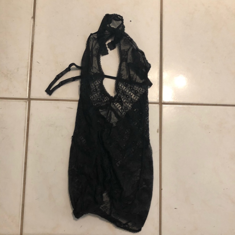 Black Lace Detail Bra Clip Dress